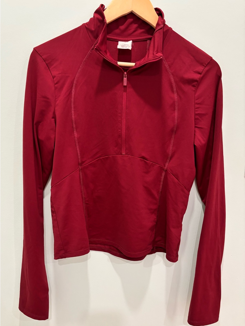 PINK by Victoria’s Secret Active Burgundy Half-Zip Athletic Pullover — Size L